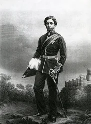 Alberto Eduardo, Príncipe de Gales, grabado por D.J. Pound a partir de una fotografía, de 