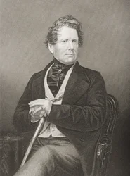 Fox Maule Ramsay (1801-74) 11º Conde de Dalhousie y 2º Lord Panmure, grabado por D.J. Pound de una fotografía, del libro The Drawing-Room of Eminent Personages, Volumen 2, publicado en Londres, 1860