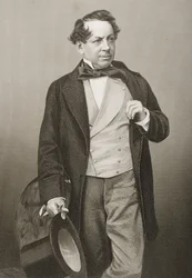 John Baldwin Buckstone (1802-79) grabado por D.J. Pound a partir de una fotografía, de 