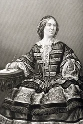Miss Amy Sedgwick (1830-97) grabado por D.J. Pound de una fotografía, de 