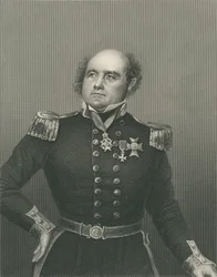 Sir John Franklin grabado por D.J. Pound de una fotografía, de 