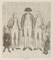Charles Byrne; James Burnett, Lord Monboddo; William Richardson; John Bell; Baillie Kyd por John Kay