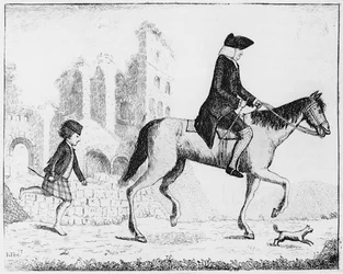 Francis Garden, Lord Gardenstone con su perro Smash y un chico de las Tierras Altas, 1784