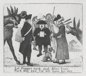 Deja que los cachorros ladren y los burros rebuznen, Cada perro y cur tendrá su día, 1784