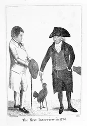 La Primera Entrevista en 1786 entre Diácono Brodie y George Smith, 1788