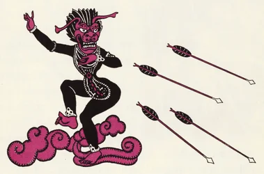 Adorno para La Historia de Aladino y la Lámpara Maravillosa (litografía a color)