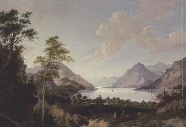 Paisaje con Lago y Montañas