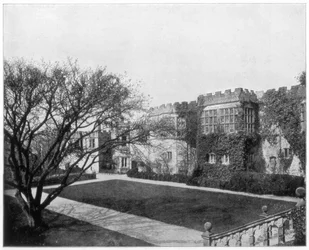 Haddon Hall cerca de Bakewell, Derbyshire, Inglaterra, finales del siglo XIX