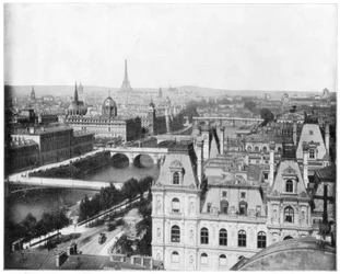 Panorama de París, Francia, finales del siglo XIX