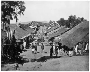 Pueblo cerca de Calcuta, India, finales del siglo XIX