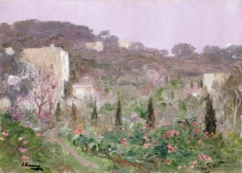 Un jardín en el sur de Francia (óleo sobre lienzo)