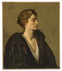 Una dama de negro (Lady Gwendeline Spencer-Churchill) (óleo sobre lienzo)