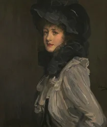 Dama de gris y negro