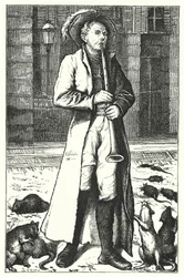 Poesía: El flautista de Hamelin (grabado coloreado)