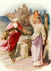 Rebeca y Eliezer en el pozo
