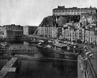 Santa Lucía en Nápoles, foto de John Lawson Stoddard (1850-1931) Viajero y Conferenciante Publicación educativa para Chicago