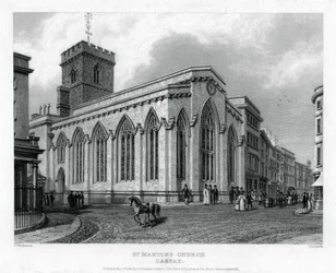 Iglesia de St. Martins, Carfax, Oxford, 1835