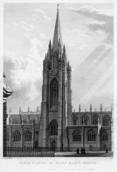 Torre y aguja de la Iglesia de Santa María, Oxford, 1833