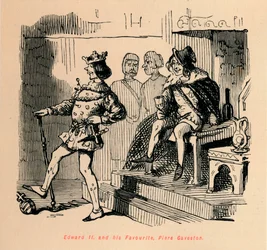 Eduardo II y su favorito, Piers Gaveston, c. 1860