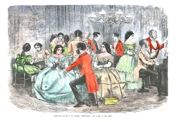Cazadores de zorros regocijándose en los días degenerados actuales, c1856