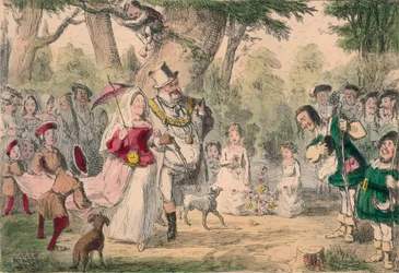 Enrique VIII y su reina en una fiesta de mayo, 1850