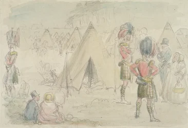 Regimiento de las Tierras Altas en el campamento