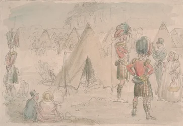 Regimiento Highland en campamento