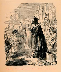 El rey Eduardo presentando a su hijo como Príncipe de Gales a sus súbditos, c. 1860