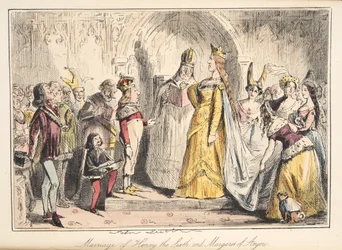 Matrimonio de Enrique VI con Margarita de Anjou, de The Comic History of England, pub. 1864