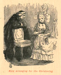 María organizando el bautizo