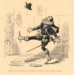 Felipe de Inglaterra y España escucha sobre la muerte de su esposa, 1897