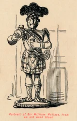 Retrato de Sir William Wallace, de un antiguo bloque de madera
