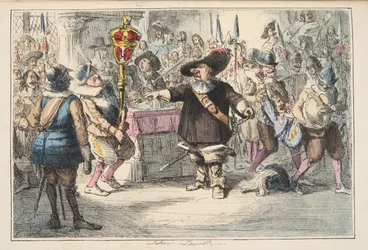 Quita ese chisme, Cromwell disolviendo el Parlamento Largo, de The Comic History of England, pub. 1864