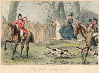 Lucy Glitters mostrando el camino, 1865
