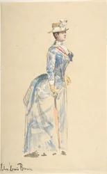 Mujer vestida de azul, siglo XIX