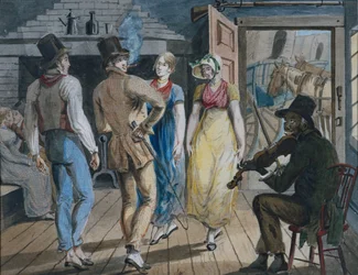 Fiesta en una posada en el camino, 1811-ca. 1813