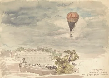 Ascenso del globo desde Burlington House, Piccadilly, desde la ventana de Mr. B. Palmer