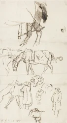 Estudios de caballos, hombres y carruajes, 1811