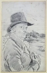 William Blake con sombrero, (inscripción: Wm Blake en Hampstead) c.1825