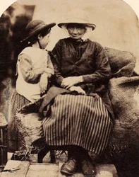 Sirvientes en Rhagatt, Corwen, Gales del Norte, c. 1860