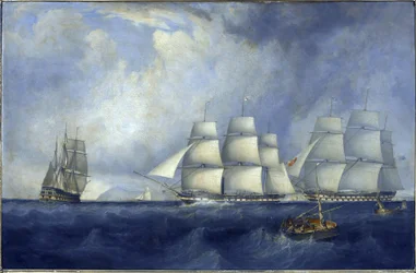 El buque auxiliar "Vernon", frente a la Isla de Wight, Inglaterra, el 21 de septiembre.