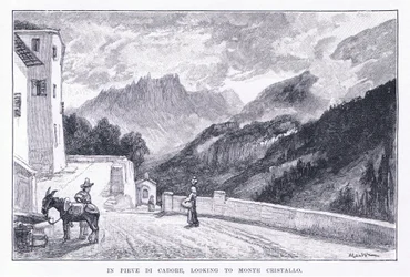 En Pieve Di Cadore, mirando hacia Monte Cristallo, de The Magazine of Art 1893, Cassell and Company