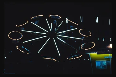 Parque de atracciones de noche, Atlantic City, Nueva Jersey, EE.UU.