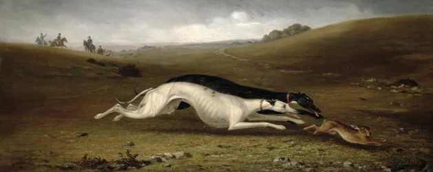 Caza de liebres en un paisaje, 1870