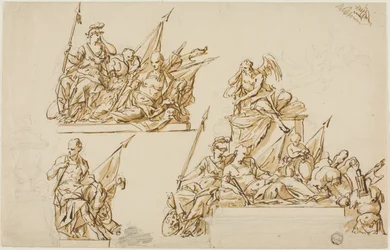 Diseños no ejecutados para el monumento al primer duque de Marlborough