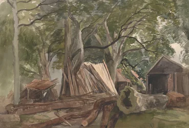 Claro con un aserradero, 1847