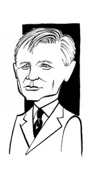 Caricatura de Daniel Craig, actor inglés: b