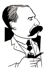 Edward Elgar - caricatura sosteniendo una pipa