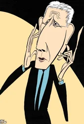 Jonathan Miller, caricatura de John Minnion