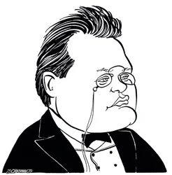 Max Reger - caricatura del compositor alemán